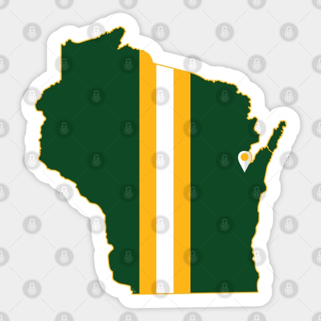 Green Bay Football Sticker by doctorheadly